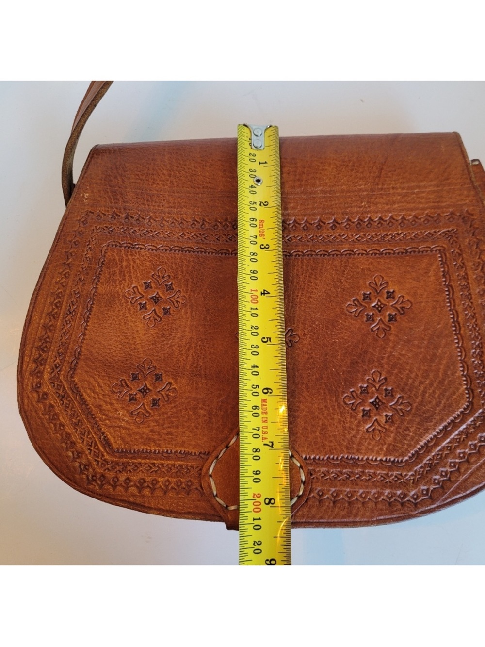 Bohemian Tooled Leather
Crossbody Saddle Bag - Picture 14 of 14